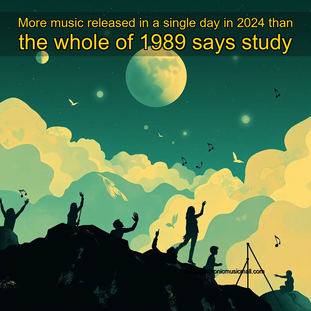 Artistic representation for More music released in a single day in 2024 than the whole of 1989 says study